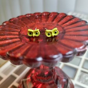 Vintage Owl Eye Earrings-$5 add on